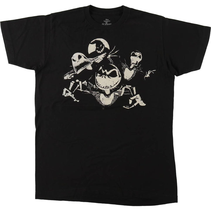 The Nightmare Before Christmas Character Print T-Shirt (Men's Size M) cotton black type Vintage Second Hand