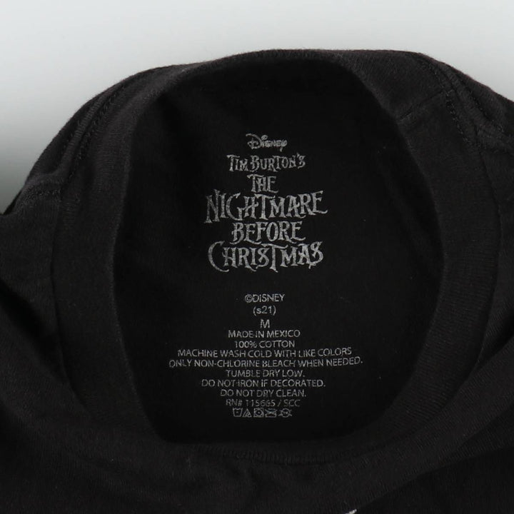 The Nightmare Before Christmas Character Print T-Shirt (Men's Size M) cotton black type Vintage Second Hand