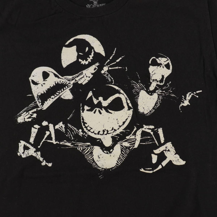 The Nightmare Before Christmas Character Print T-Shirt (Men's Size M) cotton black type Vintage Second Hand