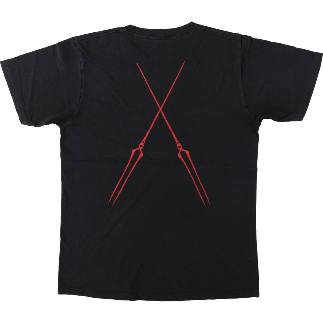 EVANGELION Anime Character Print T-Shirt, Men's Size S (approx.) cotton black type Vintage Second Hand