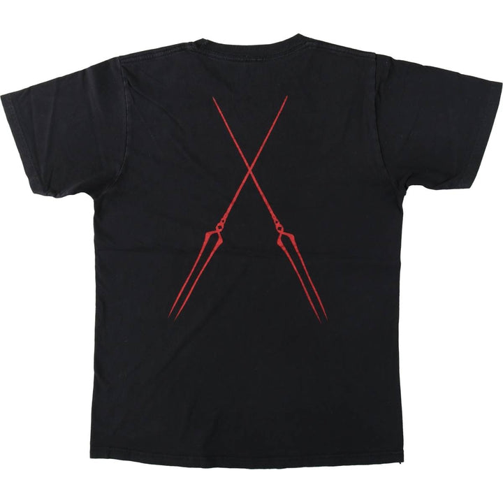 EVANGELION Anime Character Print T-Shirt, Men's Size S (approx.) cotton black type Vintage Second Hand