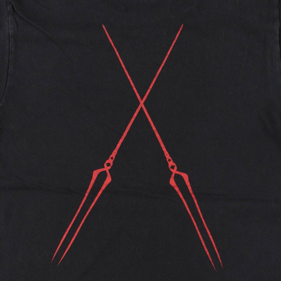 EVANGELION Anime Character Print T-Shirt, Men's Size S (approx.) cotton black type Vintage Second Hand