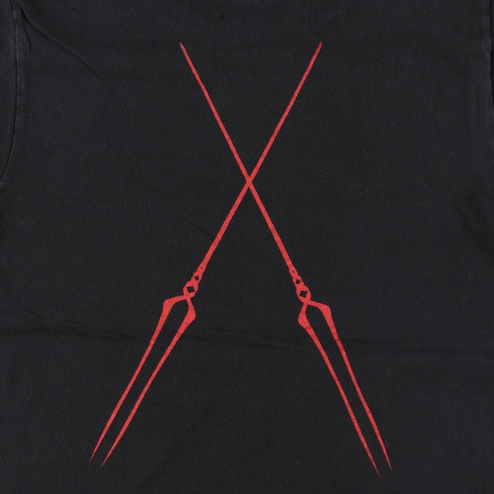 EVANGELION Anime Character Print T-Shirt, Men's Size S (approx.) cotton black type Vintage Second Hand