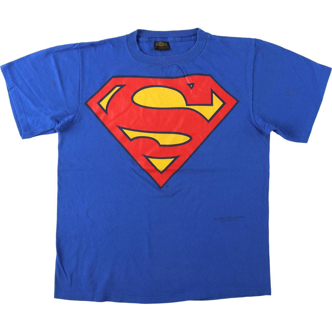 90'S Changes SUPERMAN character print T-shirt, Made in USA, Men's size L equivalent, Vintage cotton blue type Vintage Second Hand
