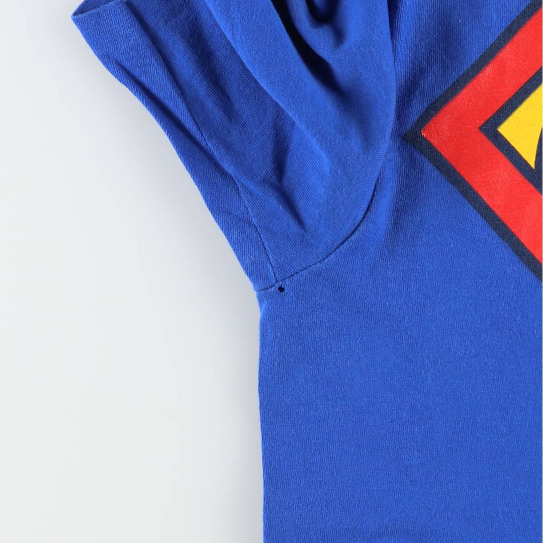 90'S Changes SUPERMAN character print T-shirt, Made in USA, Men's size L equivalent, Vintage cotton blue type Vintage Second Hand
