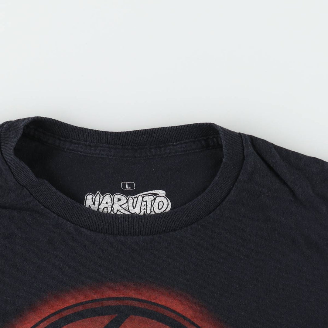 2000'S NARUTO SHIPPUDEN Naruto Shippuden Uchiha Itachi Anime Character Print T-Shirt Men's Size L cotton black type Vintage Second Hand