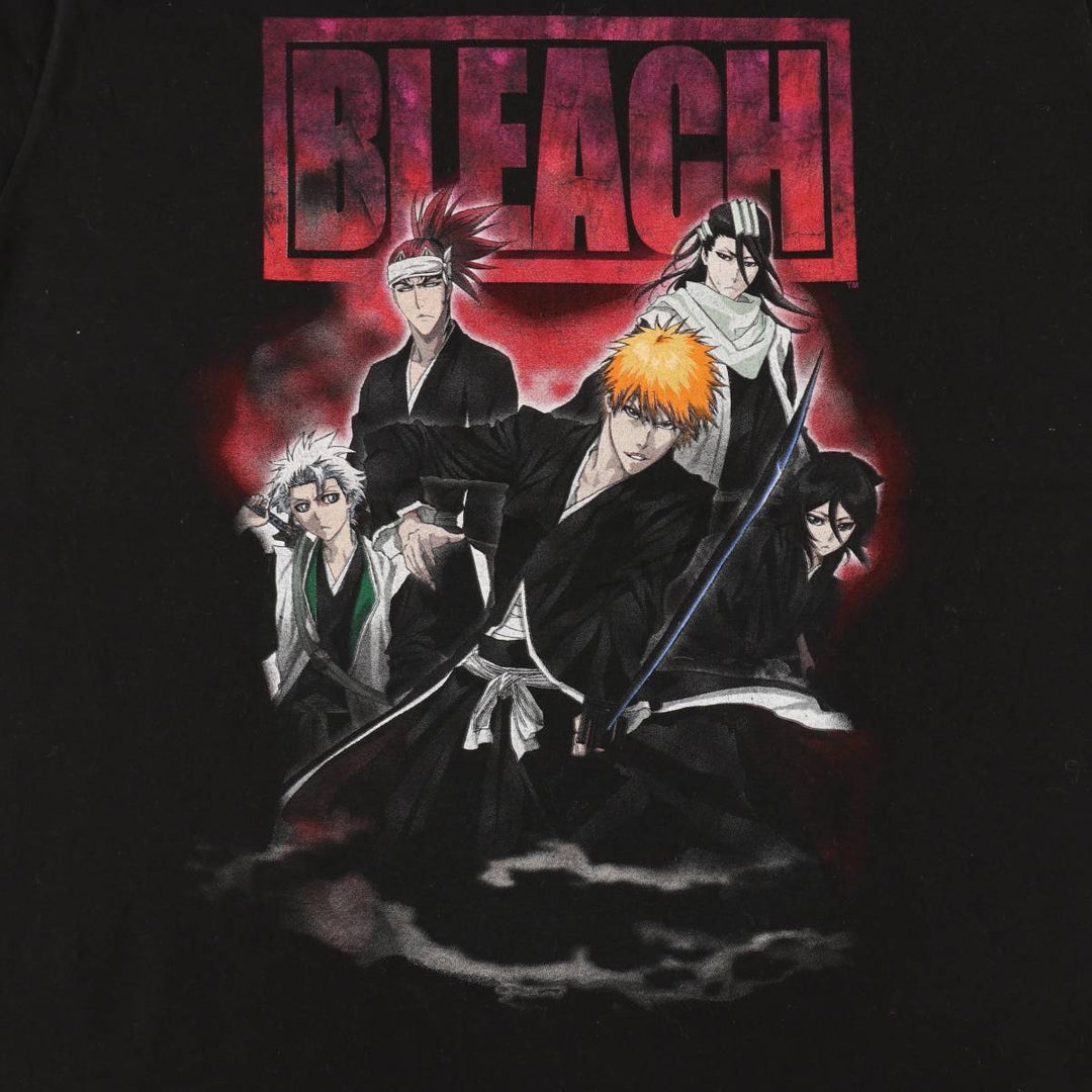 BLEACH Anime Character Print T-Shirt Men's Size L cotton black type Vintage Second Hand