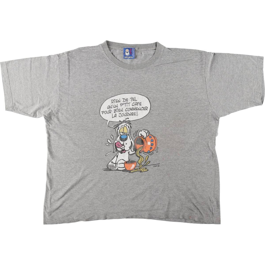 2000'S GAI-LURON Character Print T-Shirt, Men's XL (approx.) unclear black type Vintage Second Hand