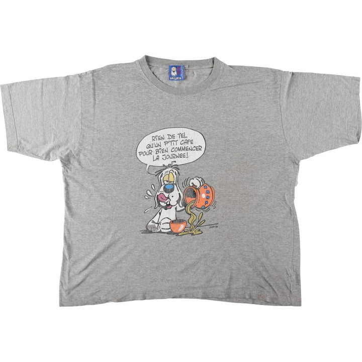 2000'S GAI-LURON Character Print T-Shirt, Men's XL (approx.) unclear black type Vintage Second Hand