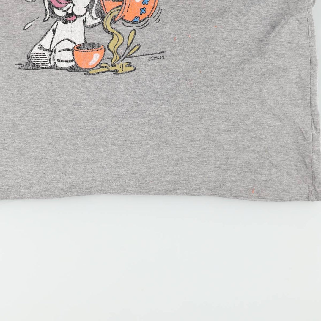 2000'S GAI-LURON Character Print T-Shirt, Men's XL (approx.) unclear black type Vintage Second Hand