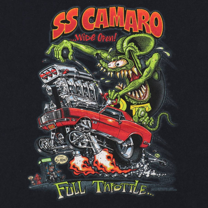 Gildan Rat Fink character print T-shirt, men's size XL (approx.) cotton black type Vintage Second Hand