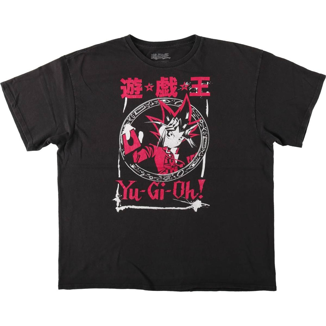 YU-GI-OH Anime Character Print T-Shirt (Men's XL equivalent) cotton black type Vintage Second Hand