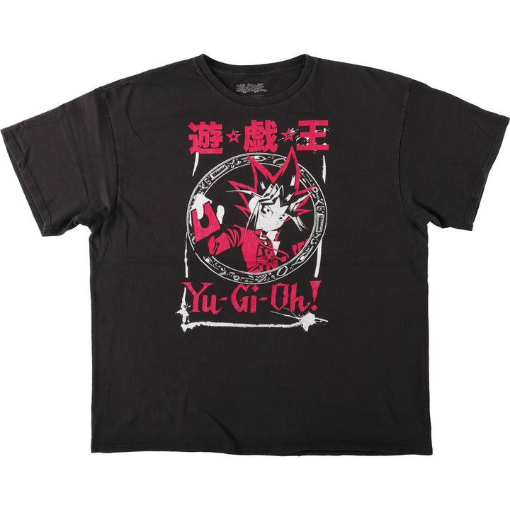YU-GI-OH Anime Character Print T-Shirt (Men's XL equivalent) cotton black type Vintage Second Hand