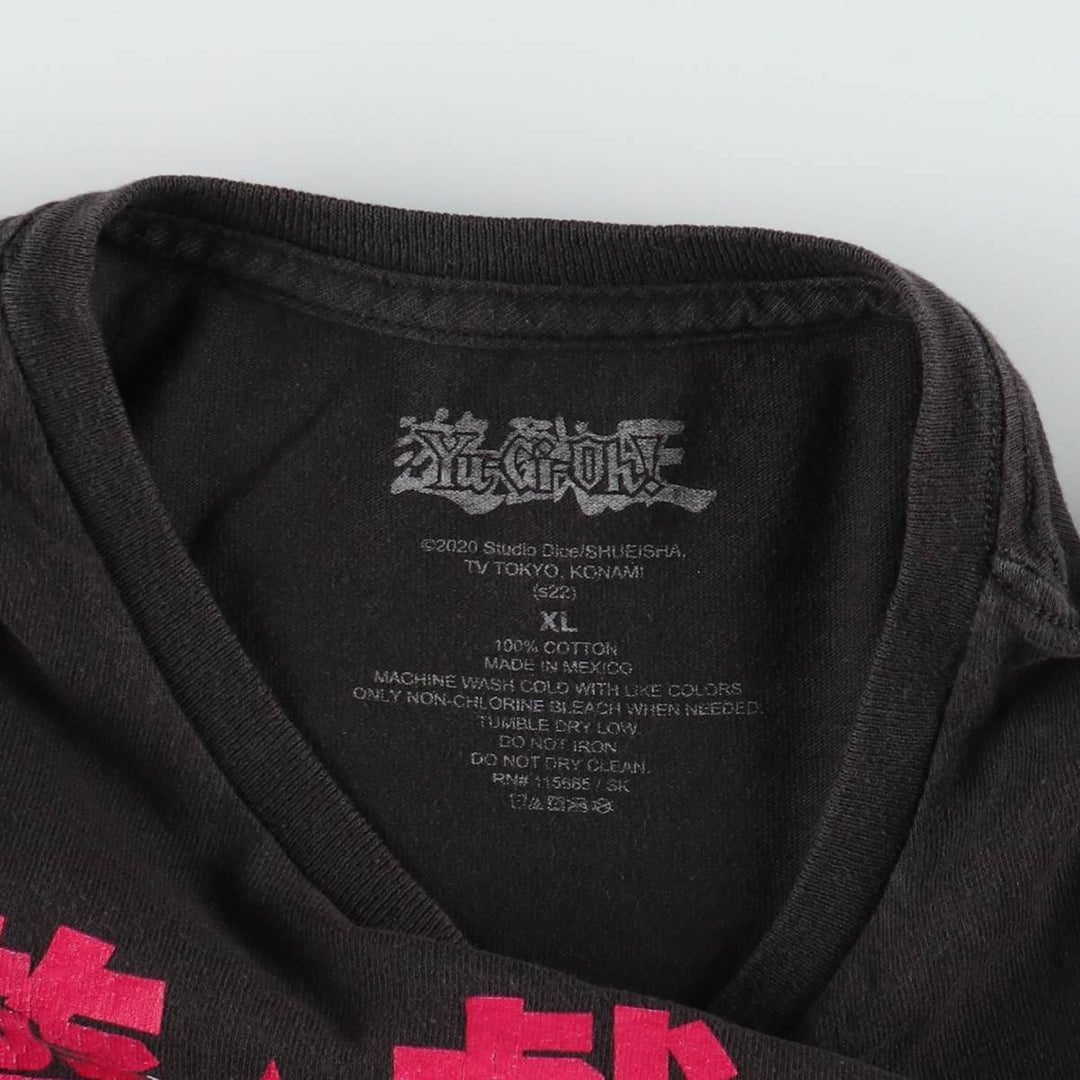 YU-GI-OH Anime Character Print T-Shirt (Men's XL equivalent) cotton black type Vintage Second Hand