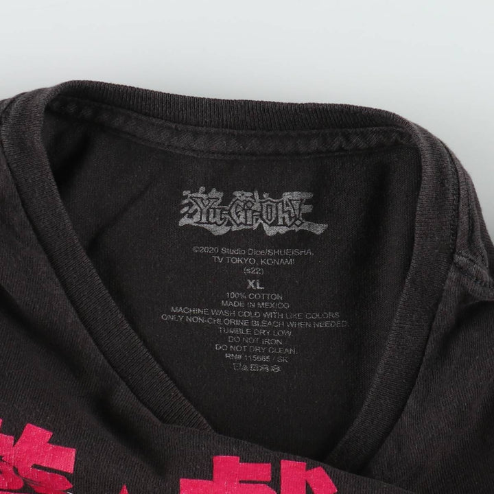 YU-GI-OH Anime Character Print T-Shirt (Men's XL equivalent) cotton black type Vintage Second Hand