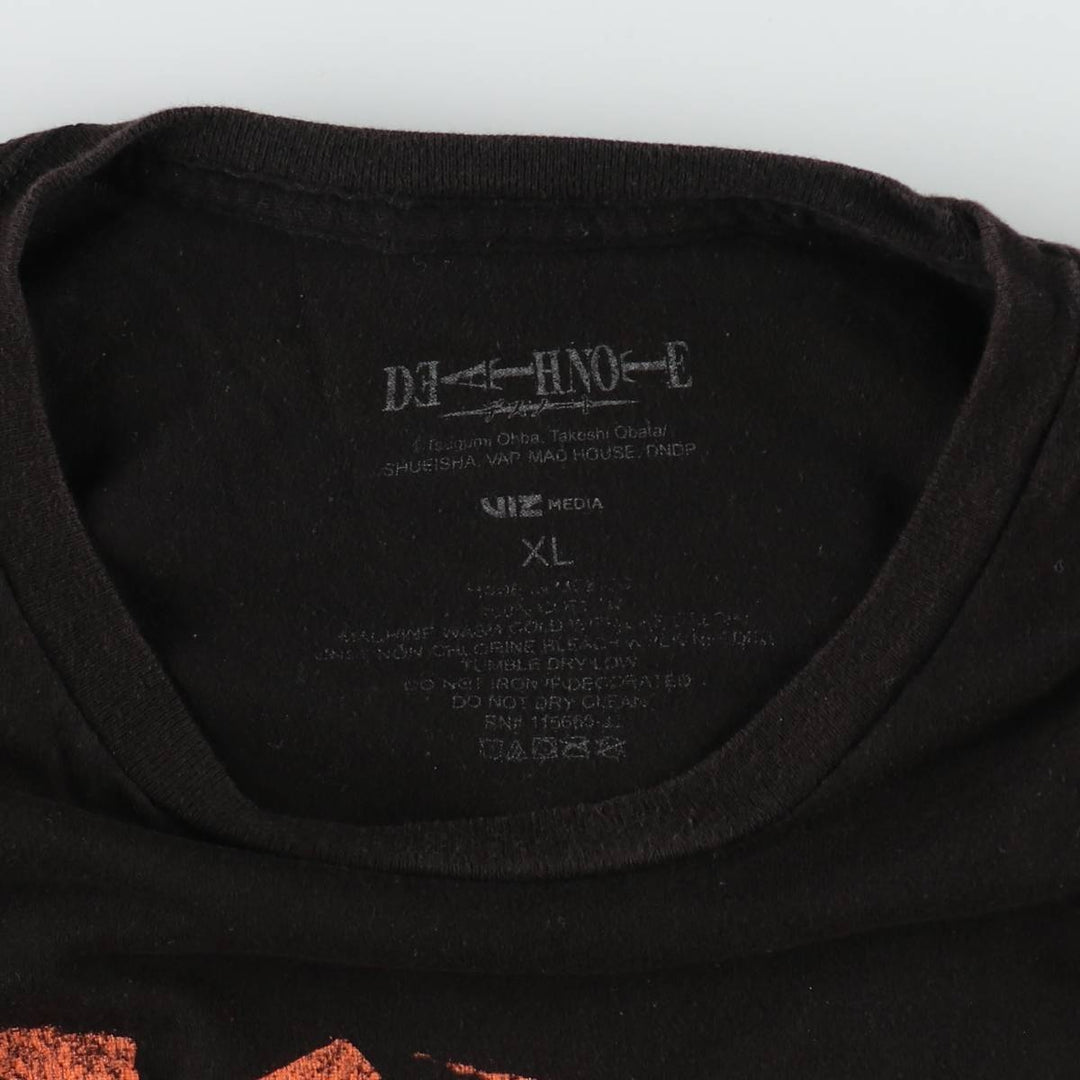 Death Note Ryuk Anime Character Print T-Shirt, Men's XL cotton black type Vintage Second Hand
