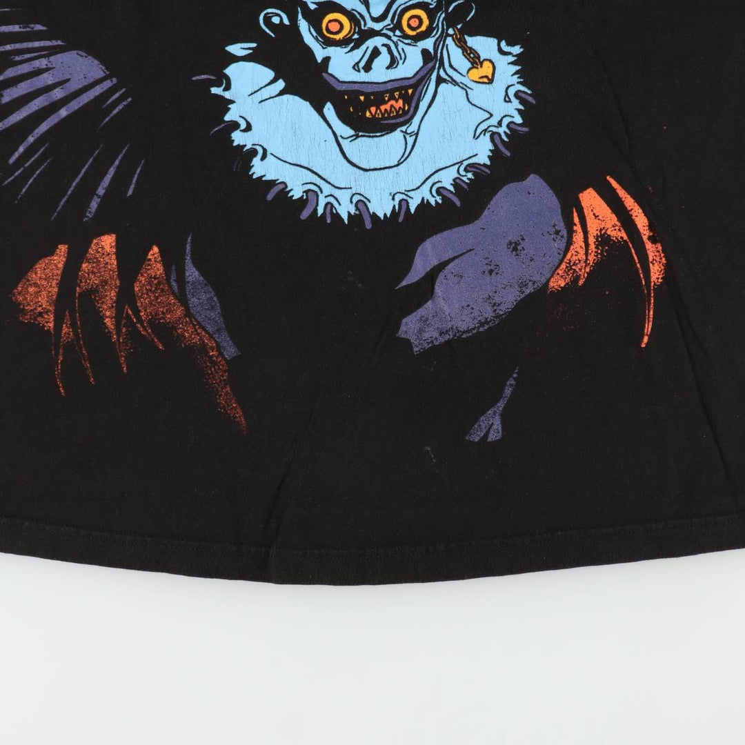 Death Note Ryuk Anime Character Print T-Shirt, Men's XL cotton black type Vintage Second Hand