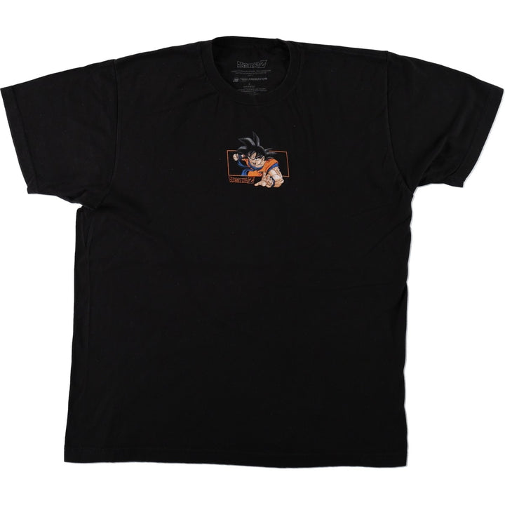 DRAGONBALL Z Anime Character Print T-Shirt (Men's Size L) cotton black type Vintage Second Hand