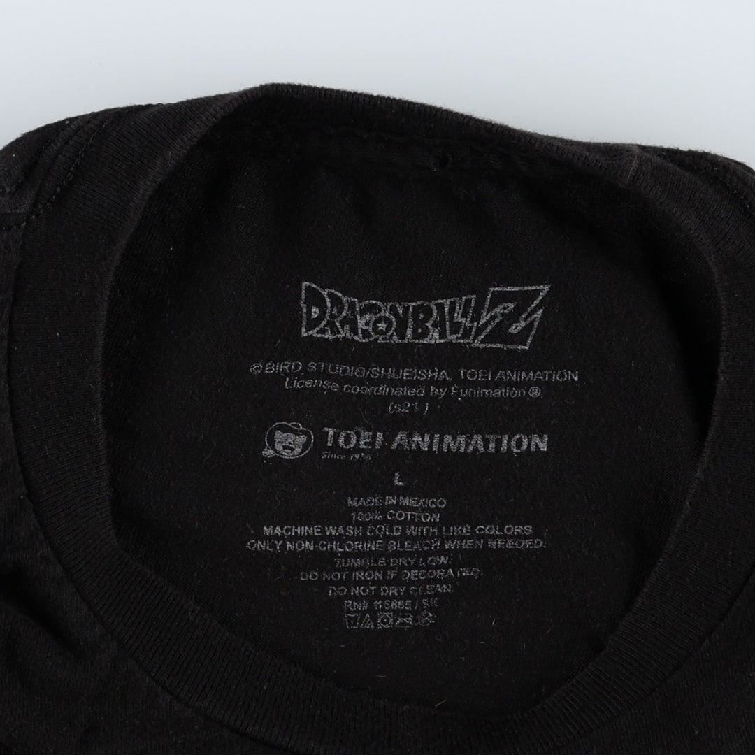 DRAGONBALL Z Anime Character Print T-Shirt (Men's Size L) cotton black type Vintage Second Hand
