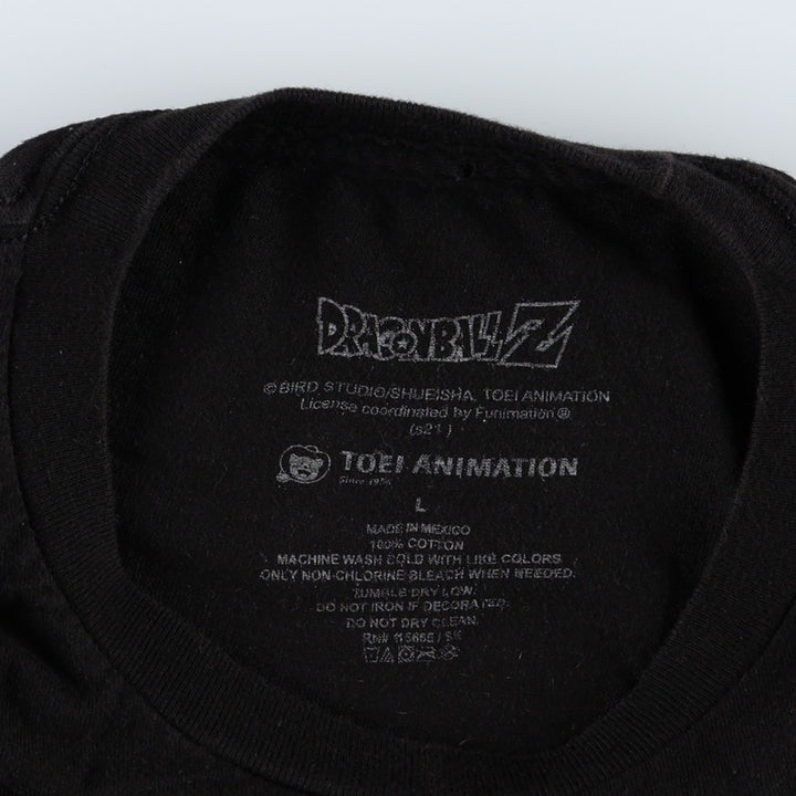 DRAGONBALL Z Anime Character Print T-Shirt (Men's Size L) cotton black type Vintage Second Hand