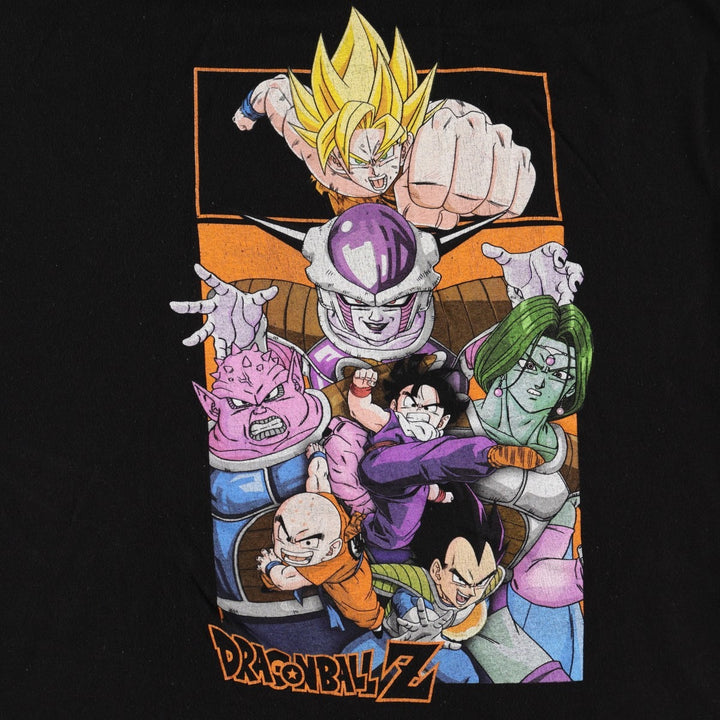 DRAGONBALL Z Anime Character Print T-Shirt (Men's Size L) cotton black type Vintage Second Hand