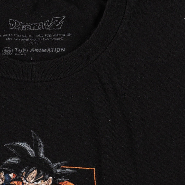 DRAGONBALL Z Anime Character Print T-Shirt (Men's Size L) cotton black type Vintage Second Hand