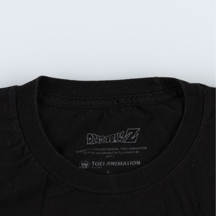 DRAGONBALL Z Anime Character Print T-Shirt (Men's Size L) cotton black type Vintage Second Hand