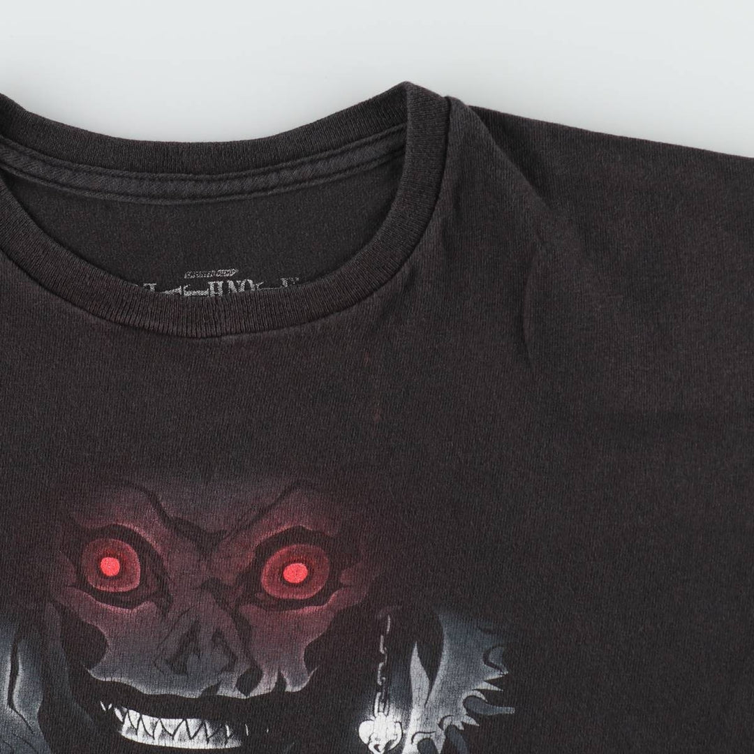 DEATH NOTE Anime Character Print T-Shirt Men's M Size cotton black type Vintage Second Hand