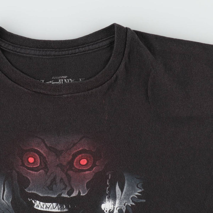 DEATH NOTE Anime Character Print T-Shirt Men's M Size cotton black type Vintage Second Hand