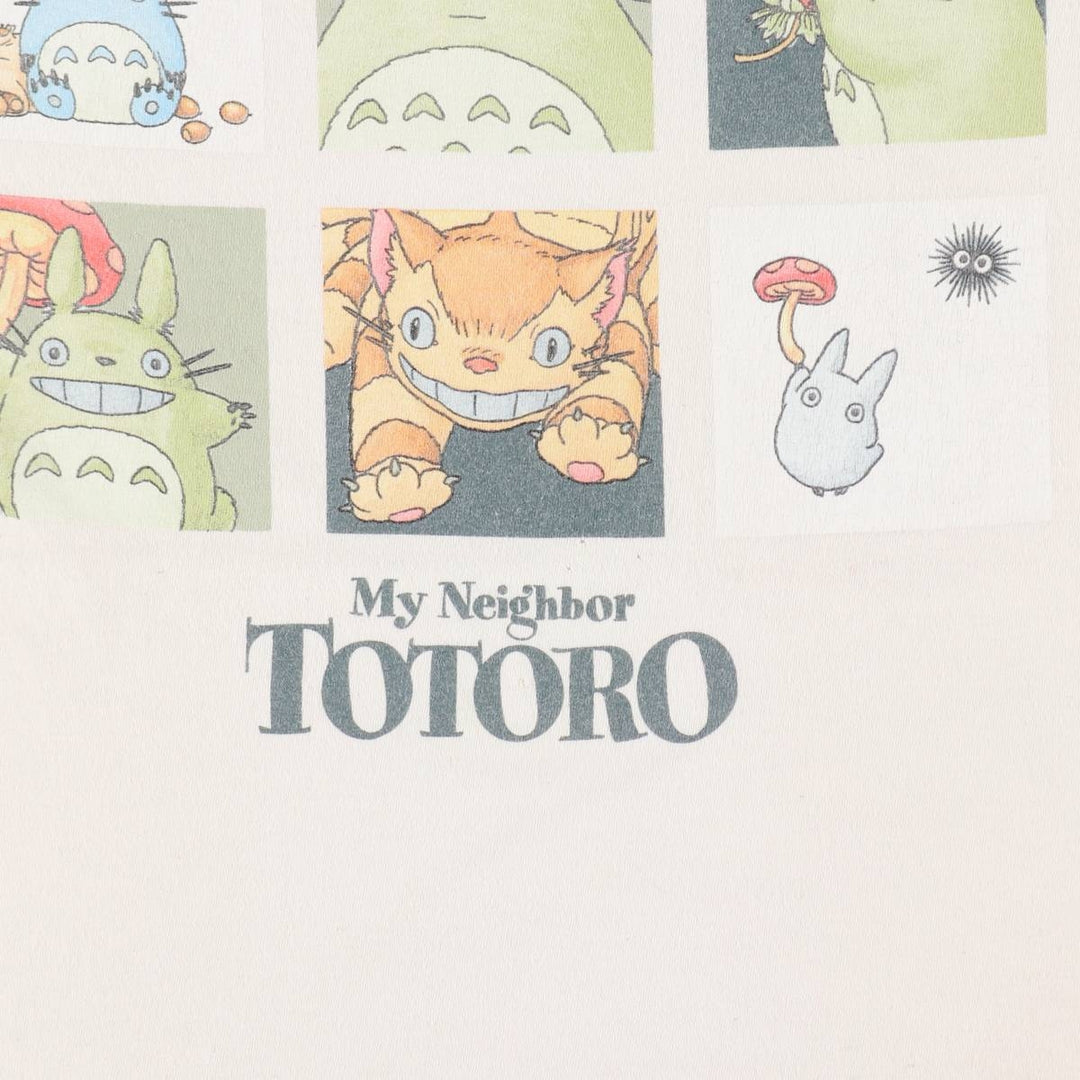 My Neighbor Totoro Anime Character Print T-Shirt (Men's Size L) cotton white type Vintage Second Hand