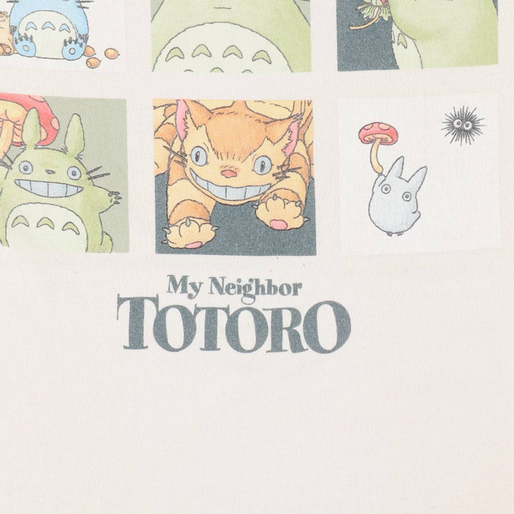 My Neighbor Totoro Anime Character Print T-Shirt (Men's Size L) cotton white type Vintage Second Hand
