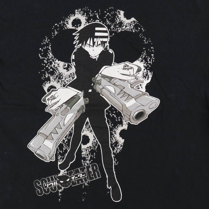 2000'S SOUL EATER anime character print T-shirt, men's size L (approx.) cotton black type Vintage Second Hand