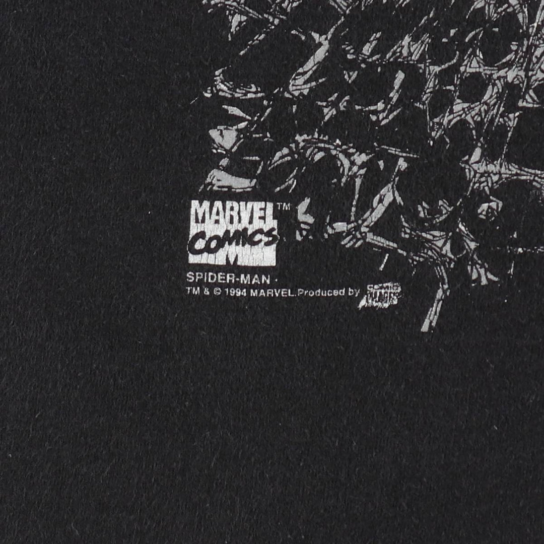 90'S Marvel Fruit of the Loom Spider-Man Character Print T-Shirt, Made in USA, Men's Size L (Equivalent), Vintage cotton black type Vintage Second Hand