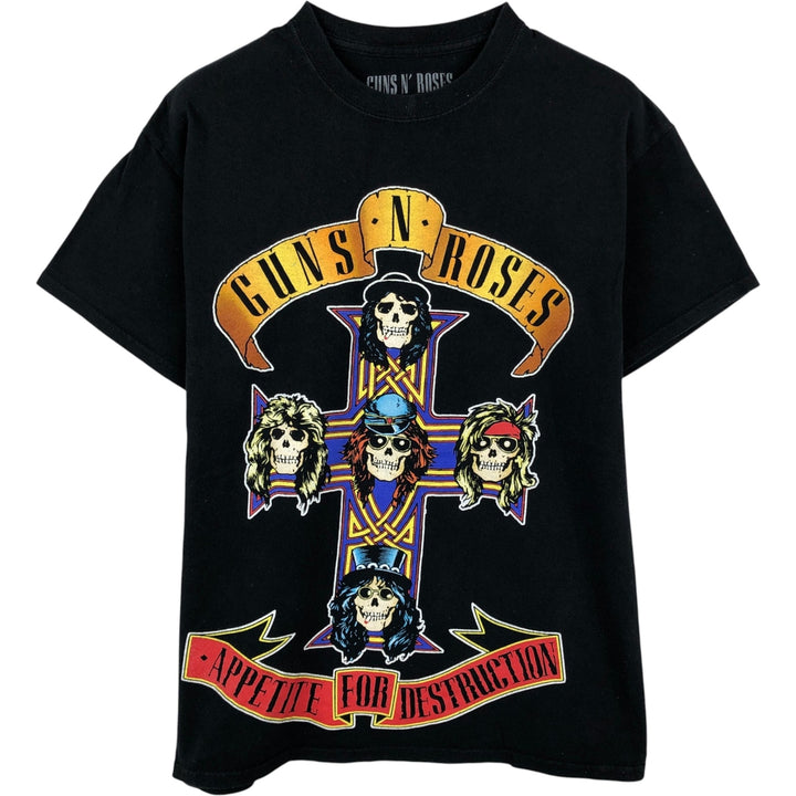 Guns N' Roses Skull Pattern Shirt (Men's Size M) cotton black type Vintage Second Hand