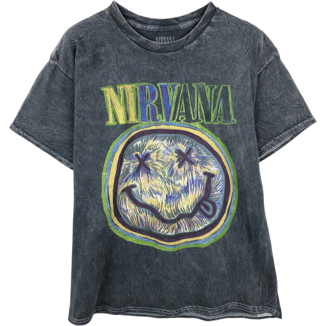 NIRVANA Nirvana Band T-shirt, Band T, Men's L size cotton Charcoal Vintage Second Hand