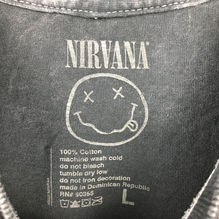 NIRVANA Nirvana Band T-shirt, Band T, Men's L size cotton Charcoal Vintage Second Hand