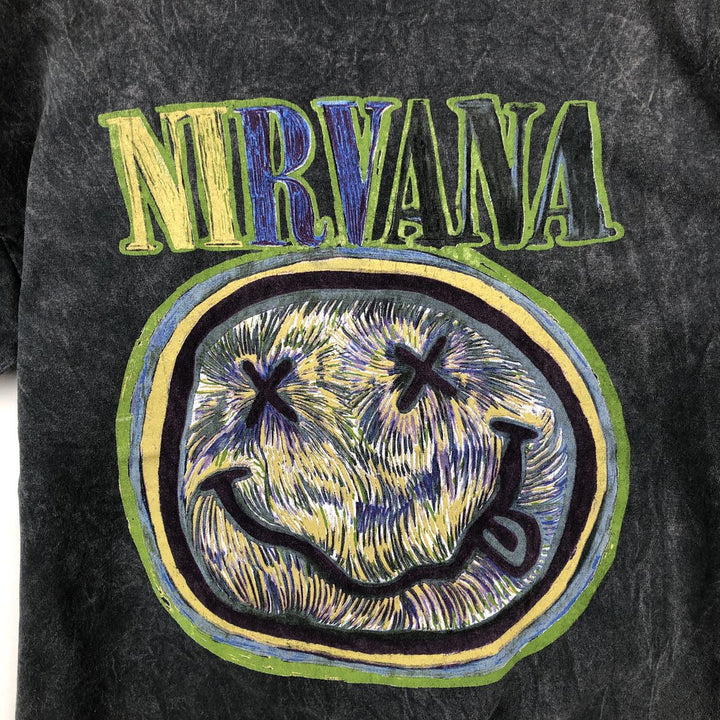 NIRVANA Nirvana Band T-shirt, Band T, Men's L size cotton Charcoal Vintage Second Hand