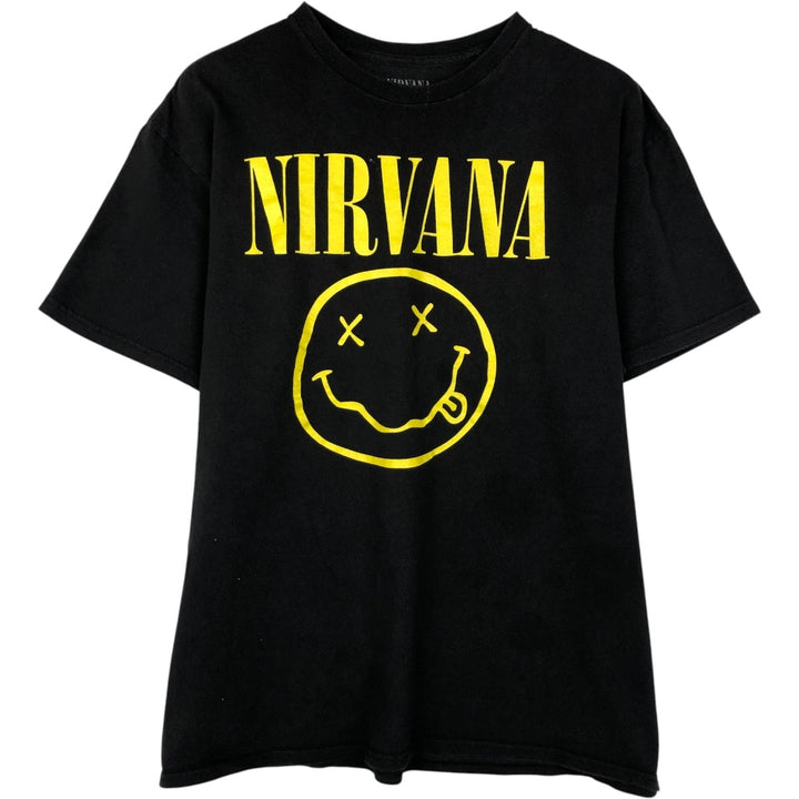 NIRVANA Nirvana Band T-shirt, Band T, Men's L size cotton black type Vintage Second Hand
