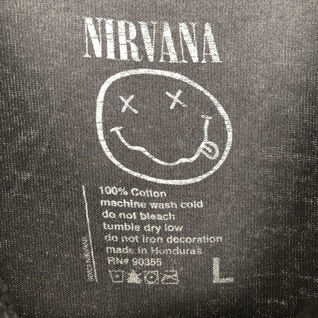 NIRVANA Nirvana Band T-shirt, Band T, Men's L size cotton black type Vintage Second Hand