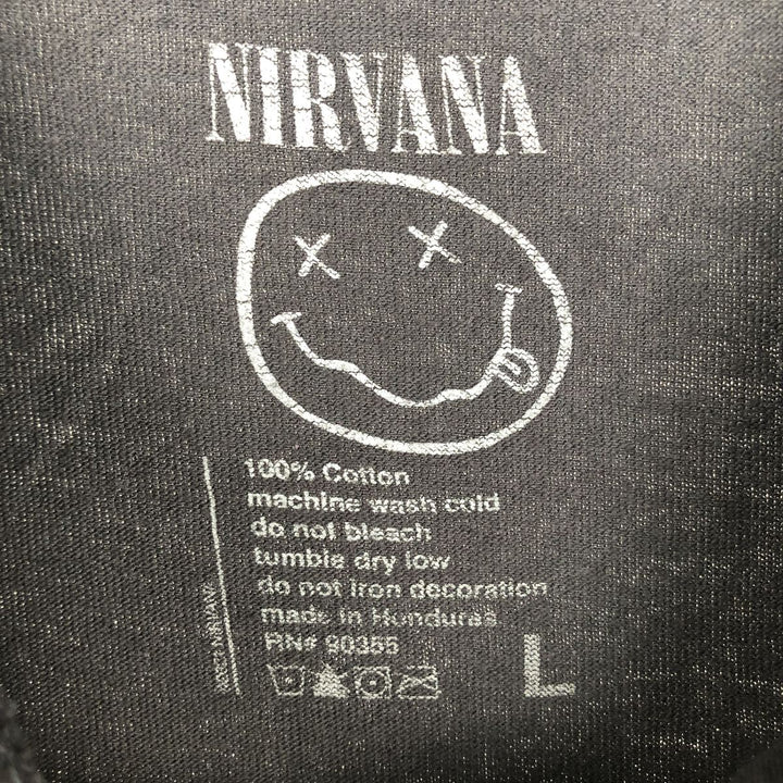 NIRVANA Nirvana Band T-shirt, Band T, Men's L size cotton black type Vintage Second Hand