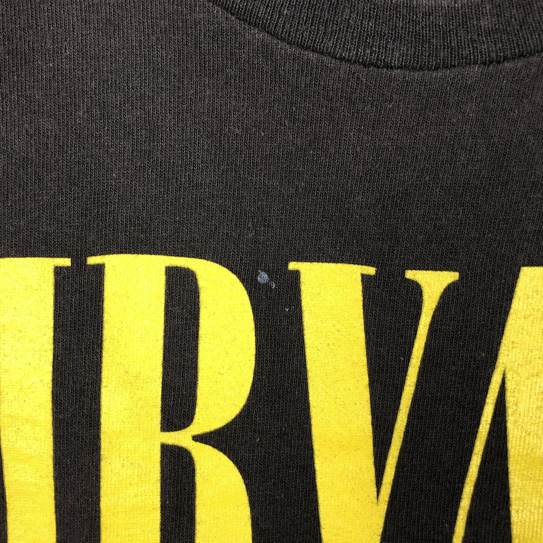 NIRVANA Nirvana Band T-shirt, Band T, Men's L size cotton black type Vintage Second Hand