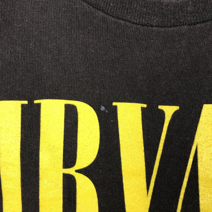 NIRVANA Nirvana Band T-shirt, Band T, Men's L size cotton black type Vintage Second Hand