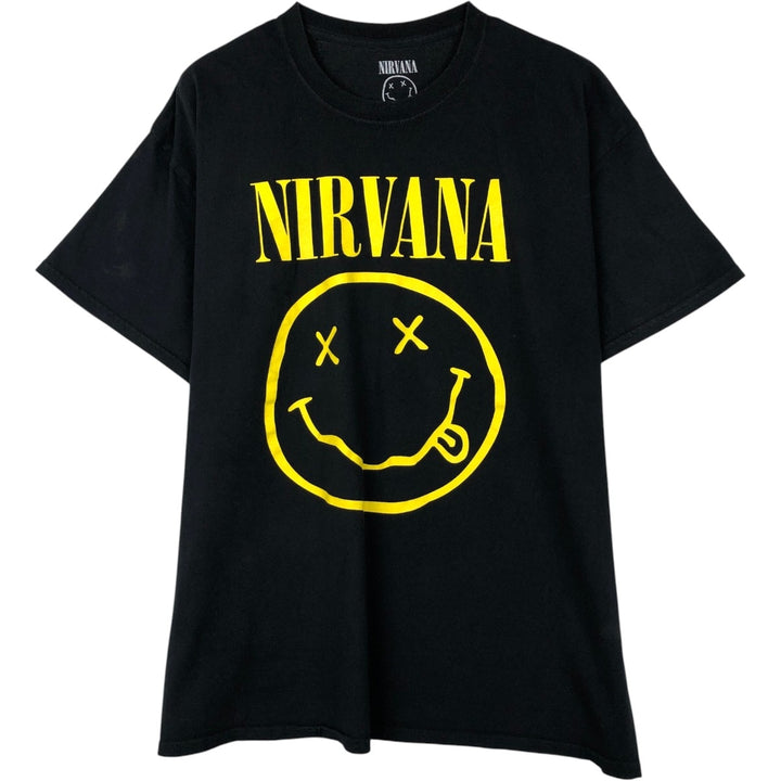 NIRVANA Nirvana Band T-shirt, Band T, Men's XL size cotton black type Vintage Second Hand