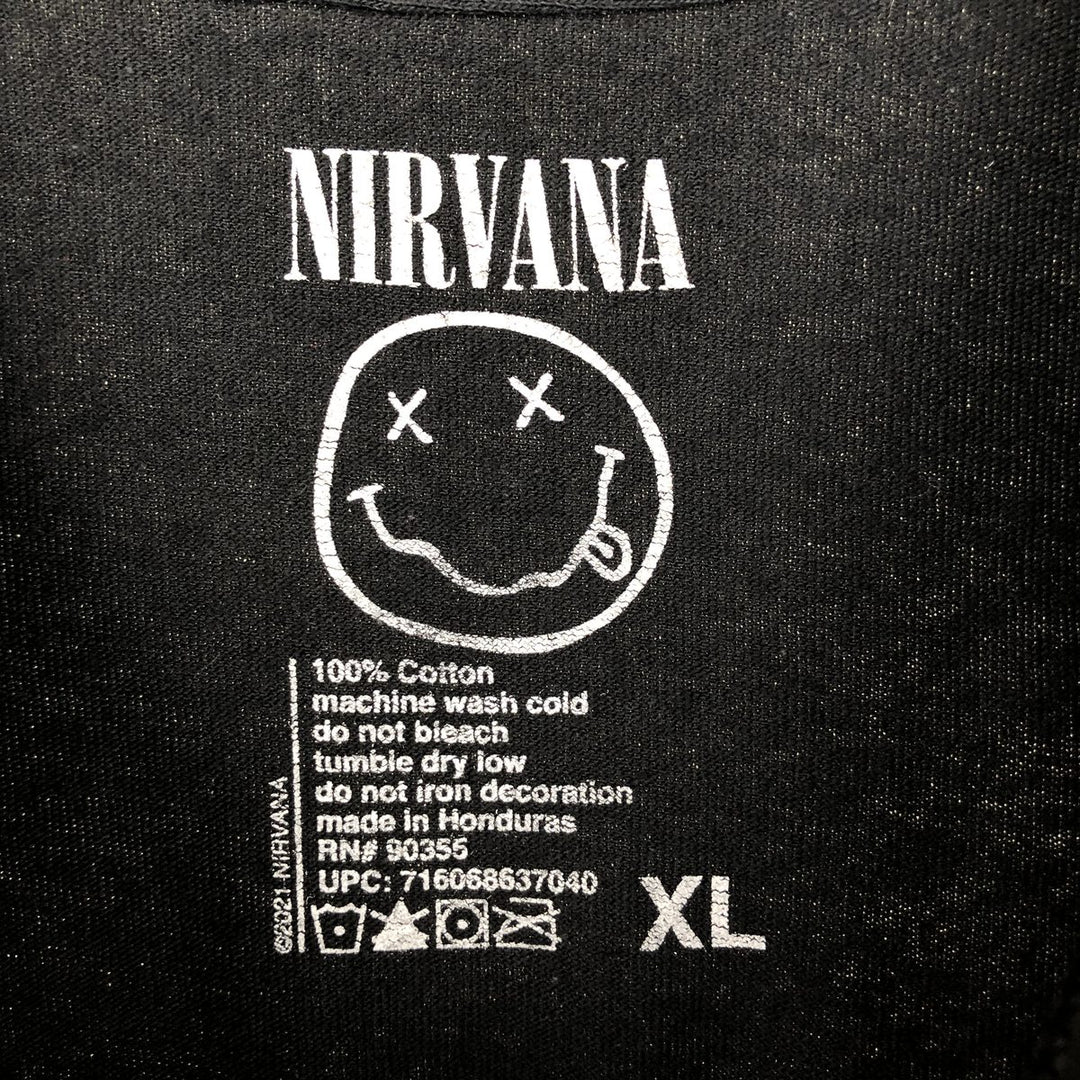 NIRVANA Nirvana Band T-shirt, Band T, Men's XL size cotton black type Vintage Second Hand