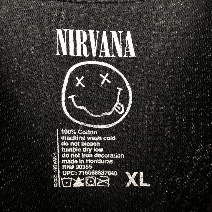 NIRVANA Nirvana Band T-shirt, Band T, Men's XL size cotton black type Vintage Second Hand