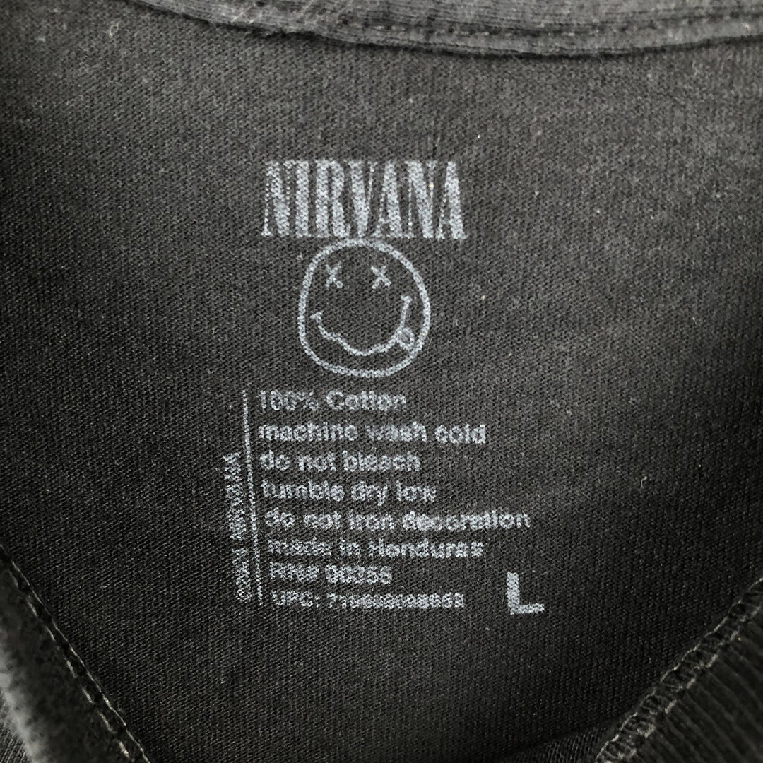 NIRVANA Nirvana Band T-shirt, Band T, Men's L size cotton black type Vintage Second Hand