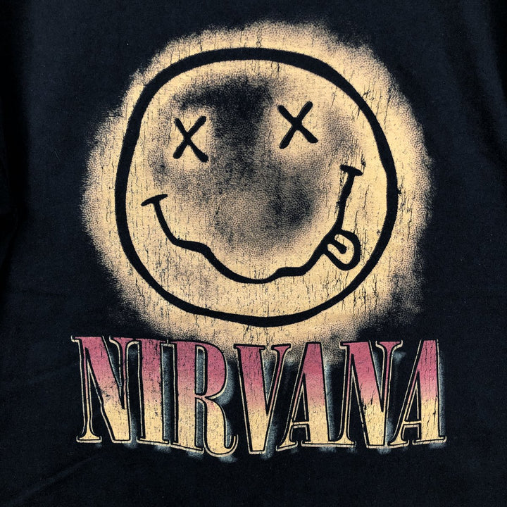 NIRVANA Nirvana Band T-shirt, Band T, Men's L size cotton black type Vintage Second Hand