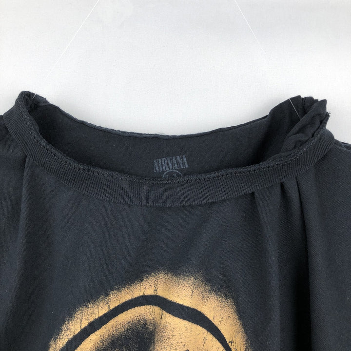 NIRVANA Nirvana Band T-shirt, Band T, Men's L size cotton black type Vintage Second Hand