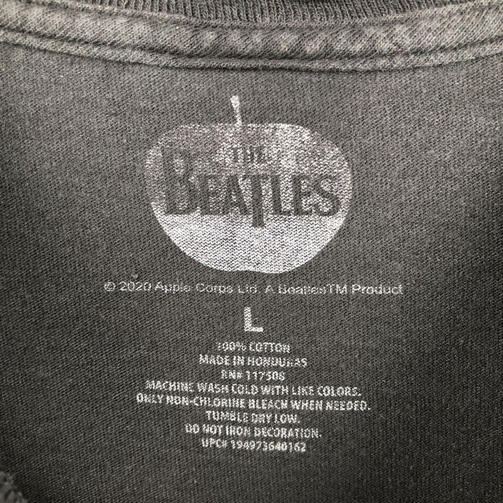 THE BEATLES Band T-shirt, Men's L size cotton black type Vintage Second Hand