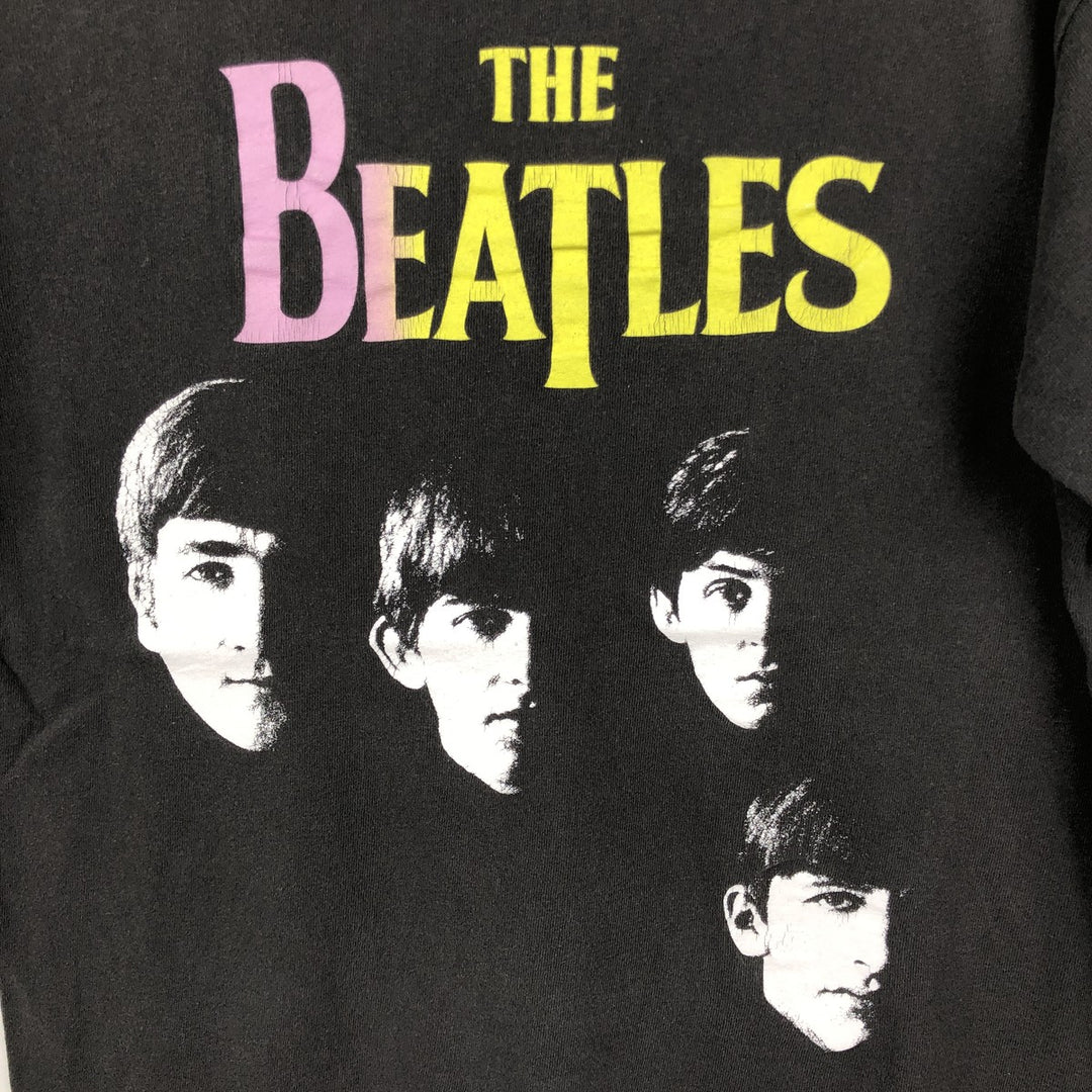 THE BEATLES Band T-shirt, Men's L size cotton black type Vintage Second Hand